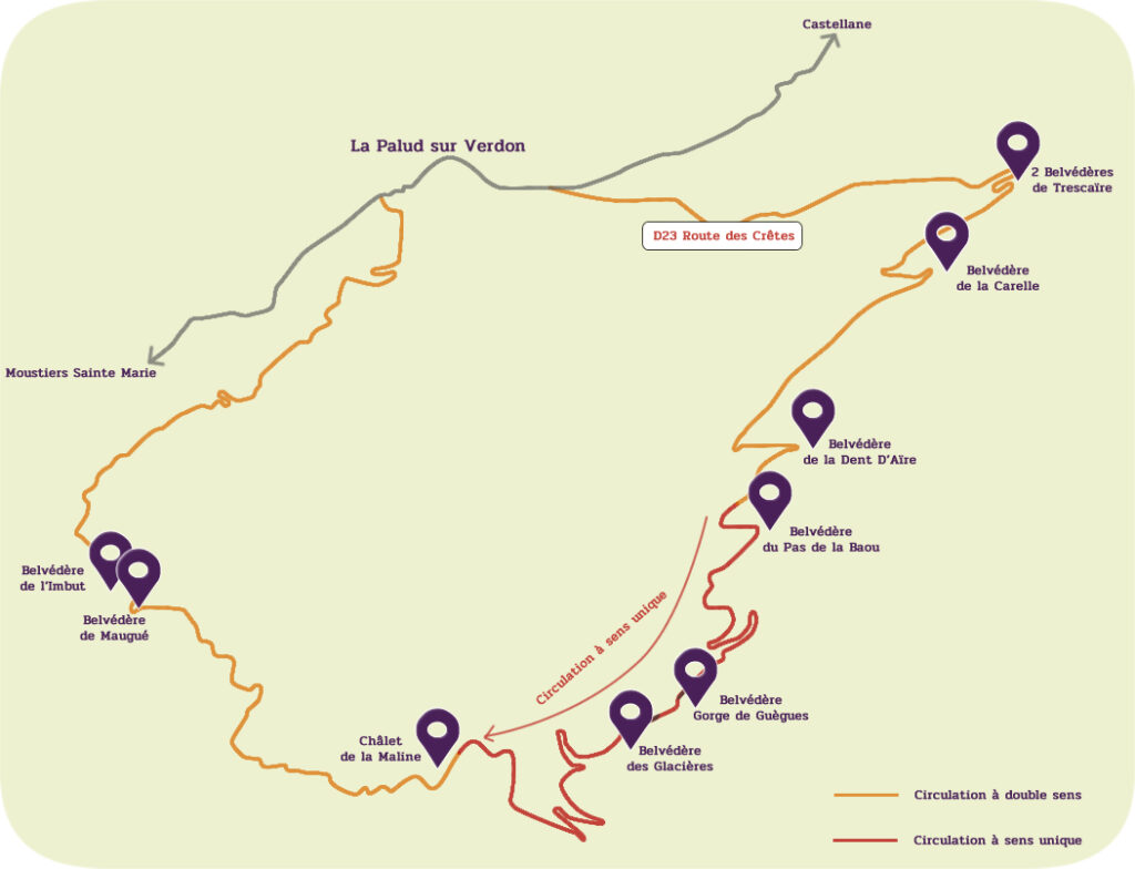 carte route des cretes